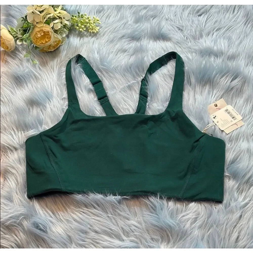Free People x Hatch Never Better Square Neck Bra Green Medium Nwt